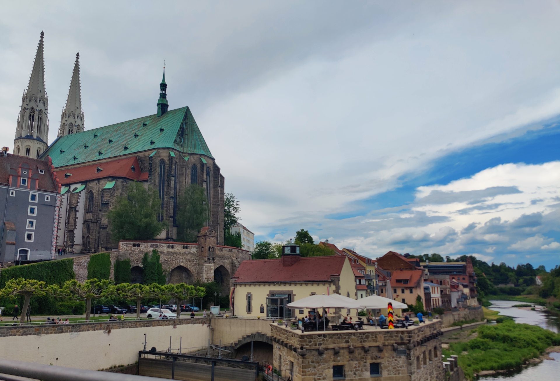 Sachsen Görlitz Vierradenmühle und St. Peter und Paul Kirche